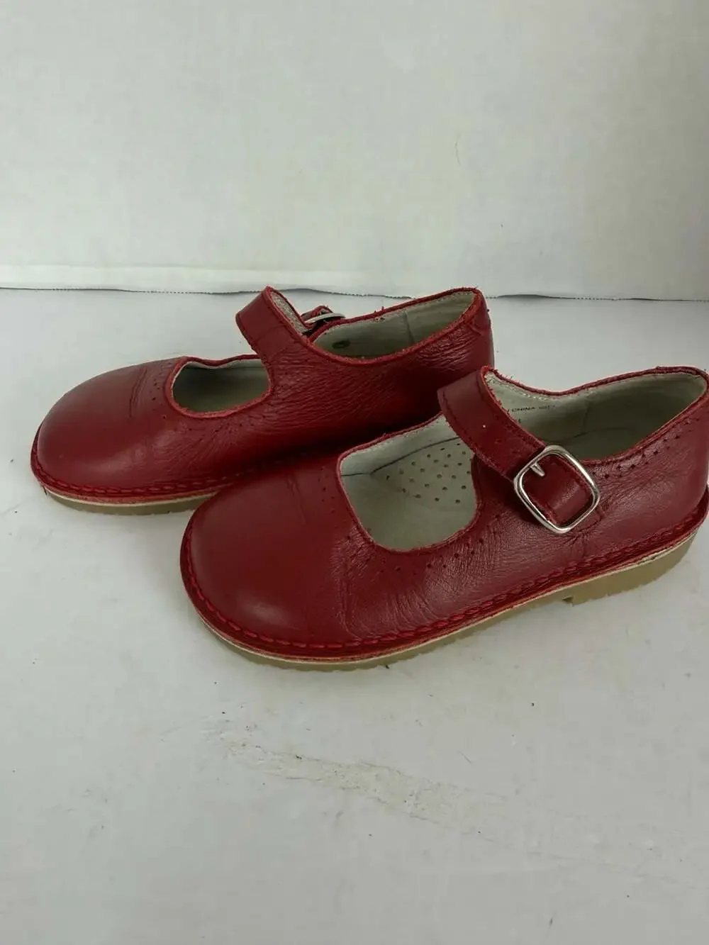 Nina Kids Red Leather Mary Jane Shoes Size 9M